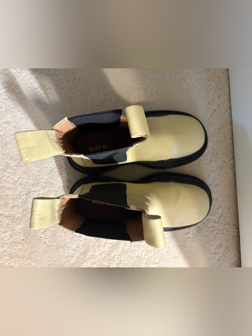 Alias Mae Cream Chelsea Lug Boots with Black Sole - Picture 7 of 9